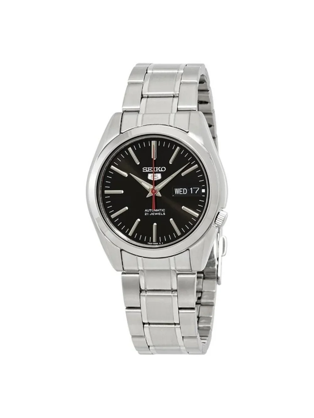 NWT Seiko Series 5 Automatic Black Dial Men's Watch